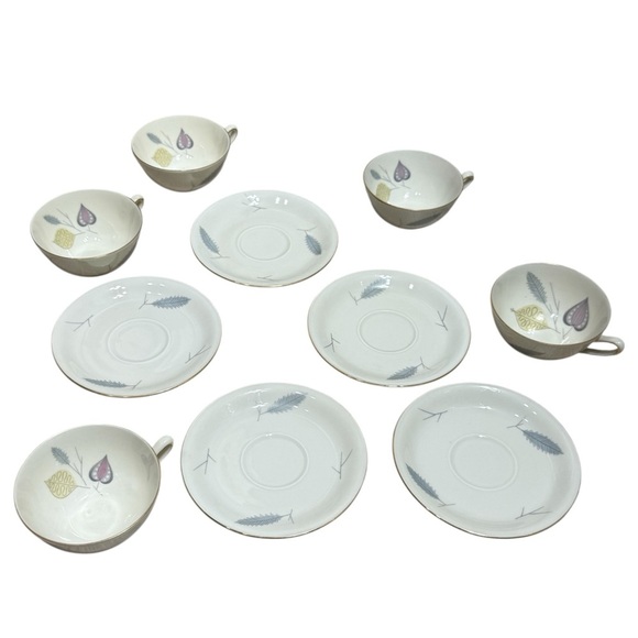 Vintage Mid -Century Modern Eschenbach Bavaria porcelain “Spring Theme” tea set - Picture 9 of 10